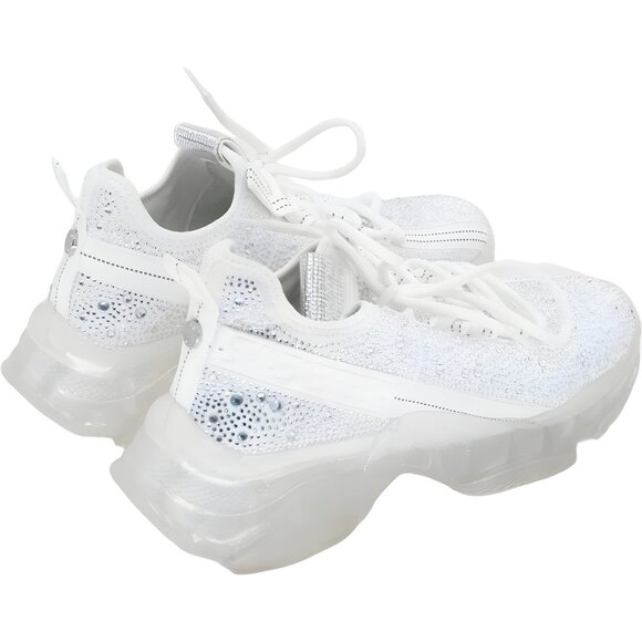 Steve Madden Maxima Rhinestone White Chunky Sneaker Women's US 9M - Picture 3 of 6